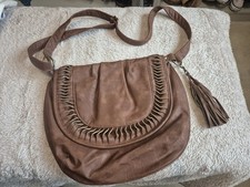 Cute Tan Hippie Boho Handbag Shoulder Bag Good Clean Condition See Photos