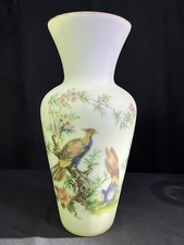 A Norleans Italian Hand Painted Art Nouveau Cased  Glass Vase 