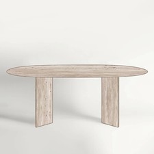 Travertine Oval Dining Table