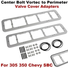 For 305 350 Engine Chevy SBC Center Bolt Vortec to Perimeter Valve Cover Adapter