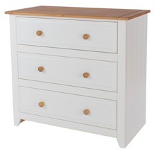 Capri White 3 Drawer Chest