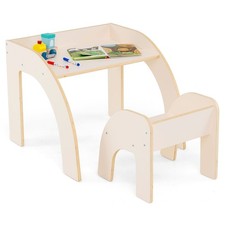 Kids Desk and Chair Set Wooded