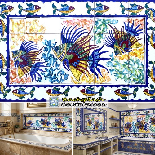 Golden fish backsplash made - golden,