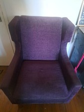 PURPLE WINGBACK CHENILLE CHAIR