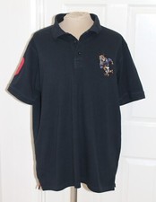 Mens Cotton Traders England Rugby Polo Shirt Size XL Navy Blue