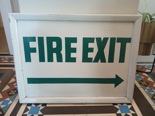 Fire exit original - fire, vintage