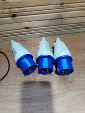 3 X  Blue Male Plug 230-240V 250v 3-Pin 30Amp 2P+E  Walther