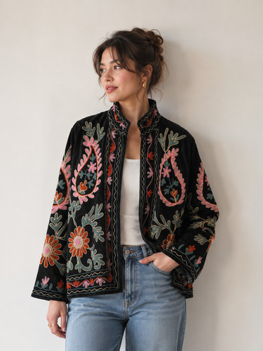 Women black velvet - black,