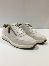 Clarks Un Rio Zip Trainers Womens Size 5.5D Leather Off White/Brown Trainers