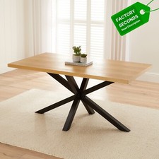 Modern Industrial Oak 1.6m Dining Table – 6 Seater – FACTORY SECOND - AY16-IND
