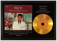 ELVIS PRESLEY 'THE WONDER OF YOU' SIGNED GOLD DISC COLLECTABLE MEMORABILIA GIFT