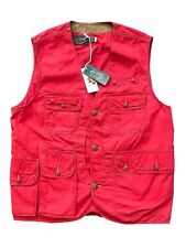 Polo Country Ralph Lauren Gilet Body Warmer Fishing Vest Canvas Cotton Red Large
