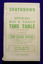 SOUTHDOWN EAST SUSSEX BRITISH RAILWAYS BUS COACH GUIDE FARES TIMESTABLE MAP 1962
