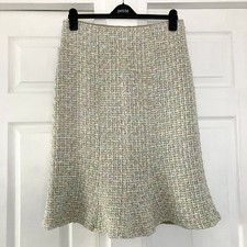 Caroline Charles Studio Light Green Woven Skirt Silk Lined Size 14 *W31*