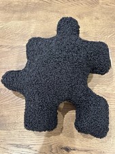 BNWT Shaped Jigsaw Piece Cushion Black Funky Design Home Decor 40 X 40 Cm