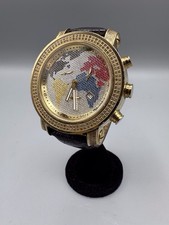 Joe Rodeo Tyler World Time Diamond Leather / "YG" Stainless Steel Men's Watch