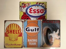 4 x RETRO METAL SIGNS  A4 30cm