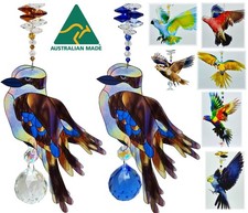 Kookaburra / Rainbow Bird Suncatchers, Crystal Suncatcher Gift, window hanging