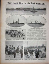 Old Antique Print 1915 Ww1 Russian Siers Bayonet Ship Fox Goliath Boer 20th