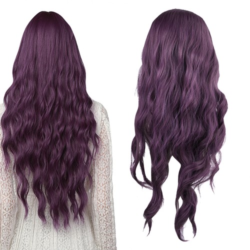 Purple adjustable lady wig - purple,