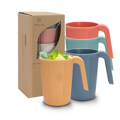 4pcs plastic cups - with, handles