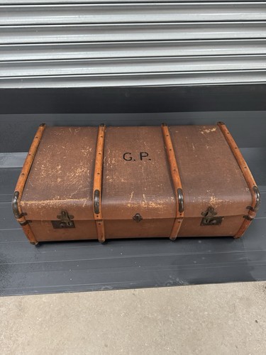 Vintage steamer trunk wood - vintage,