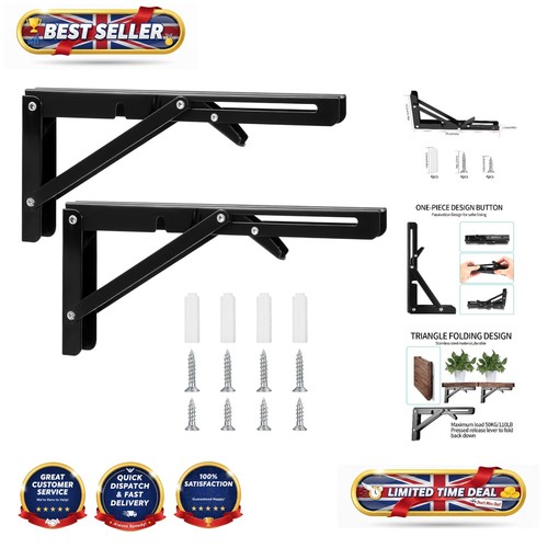 Black iron folding shelf - black,