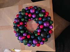 Light Up Bauble Wreath And Mini Tree, Battery Operated, New