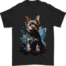 Yorkshire Terrier Splash Yorkie Dog Mens T-Shirt 100% Cotton