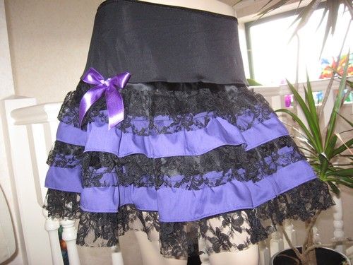 Black purple rara - skirt, lace