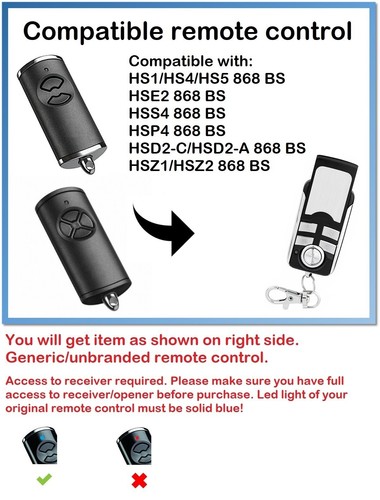 Garage gate remote control fob