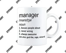 Manager Mug Coffee Tea Cup Office Boss Management Funny Gift Idea Work Job