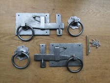 COTTAGE RING LATCH hand forged blacksmith rustic old iron door latch handles