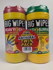 Big Wipes Antiviral Twin Pack 160 Wipes Heavy Duty & Multi Surface Brand New
