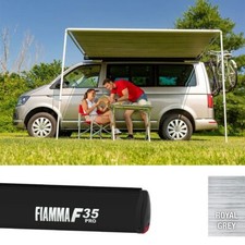 Fiamma F35 Pro 220 Awning – Deep Black Canopy & Royal Grey Fabric