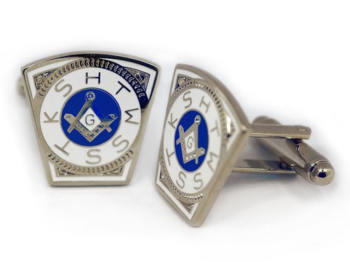 Masonic cufflinks steel - -,