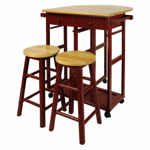 Red wooden kitchen breakfast - red,