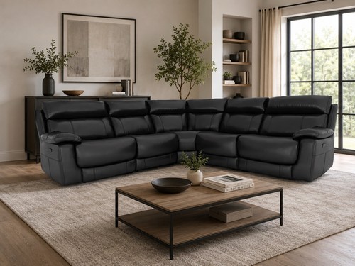 Black leather power - power, recliner