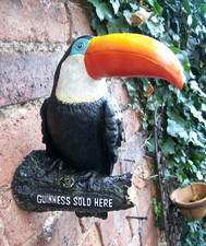 WALL MOUNTED GUINNESS SOLD HERE ADVERTISING TOUCAN BAR RESTAURANT  VINTAGE DESIG