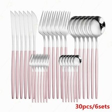 30PC Stainless Steel Cutlery Sets Stylish Dining Spoon Fork and Teaspoons!
