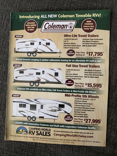 2010 coleman towable ad - rv,