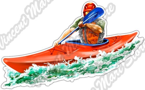 Kayak red kayaker white - red, water