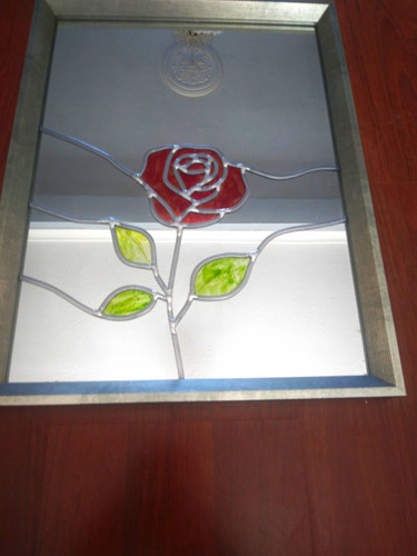 Stained glass effect rose hand - effect,