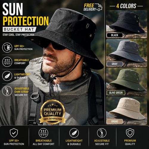 Mens wide brim sun hat - wide,