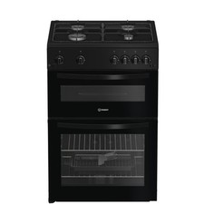 Indesit 60cm Twin Cavity Gas Cooker - Black ITG6GB