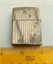 1990's Vinea Vine Zippo Lighter Silver Plate Bradford,PA.Made in U.S.A. EX Date