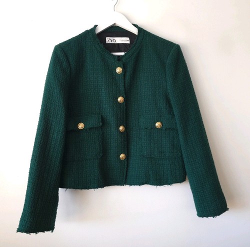 Zara green textured boucle - green,