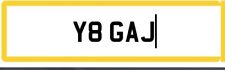 Y8 GAJ PERSONALISED PRIVATE CAR REG NUMBER PLATE ALL DVLA FEES PAID