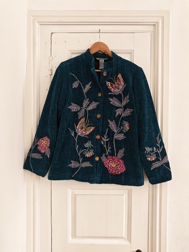 Indigo moon embellished teal - embellished,