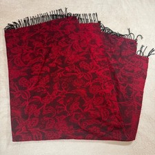 Tie Rack Shawl Red Black Long